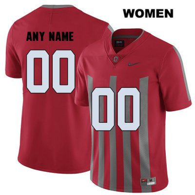Women's NCAA Ohio State Buckeyes Custom #00 College Stitched Elite Authentic Nike Red Football Jersey GY20O12OK